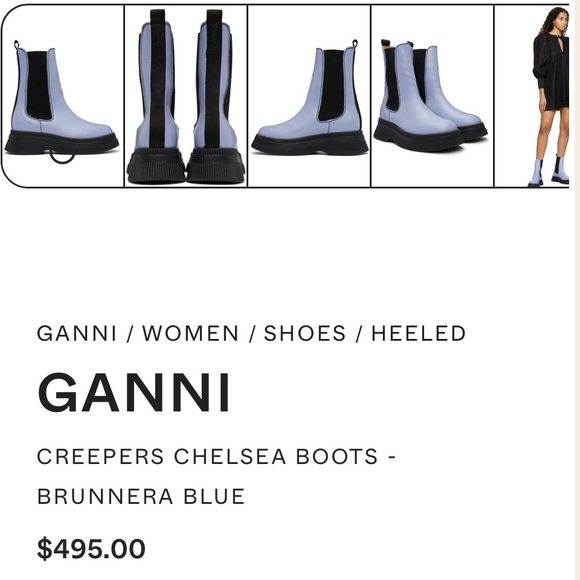 Ganni Light Blue and Black Chelsea Boots 44 - Picture 7 of 7